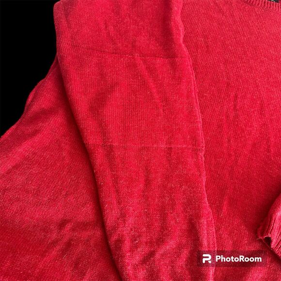 Sean John Mens Embroidered Crew Neck Padded Elbows Pullover RED Sweater SIZE XL - Picture 5 of 7